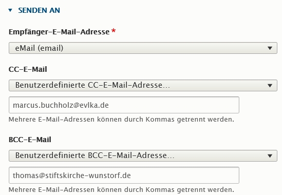Webform-Einstellungen
